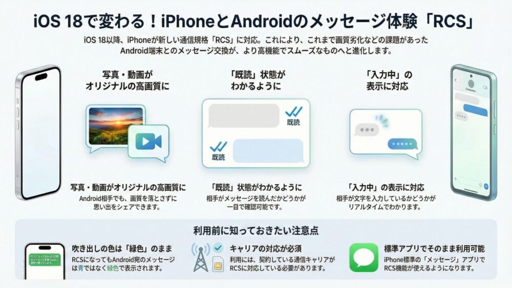 iPhoneとAndroidのRCS - iMessage・SMS・MMSは何が違う？特徴や文字数、料金の違いについて