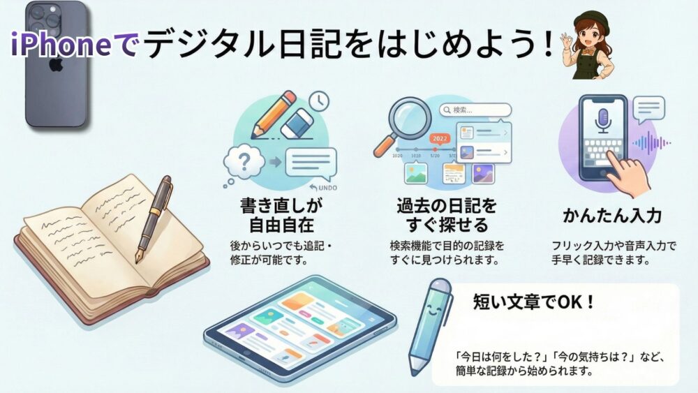 iPhoneでデジタル日記ジャーナルを始めよう