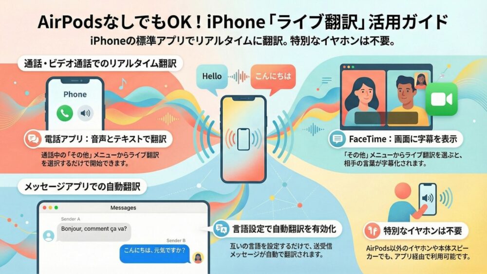 【iPhone】AirPods Pro3の『ライブ翻訳』日本語完全ガイド ライブ翻訳設定活用ガイド2 - 【iPhone】AirPods Pro3の『ライブ翻訳』日本語完全ガイド