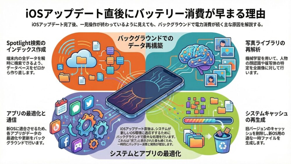 iPhoneアップデート直後にバッテリーが急激に減る4つの理由と対処法【いつまで続く? iOSアプデ直後バッテリー - iPhoneアップデート直後にバッテリーが急激に減る4つの理由と対処法【いつまで続く?