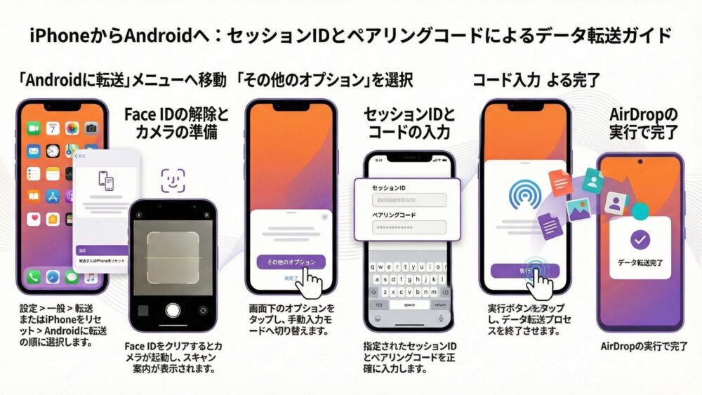 iPhoneからAndroidへIDとコードを入力してエアドロする方法 - 【2026年最新】iPhoneからAndroidへAirDropで送る方法！公式連携の使い方と注意点
