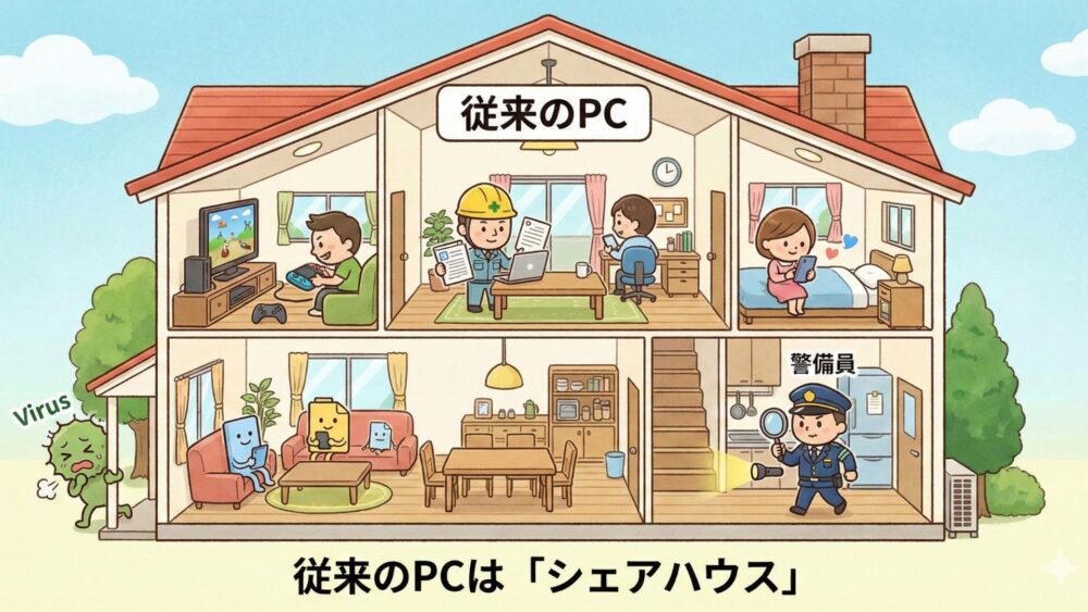 この場合、警備員は各部屋に自由に入ることができる この場合、警備員は各部屋に自由に入ることができる