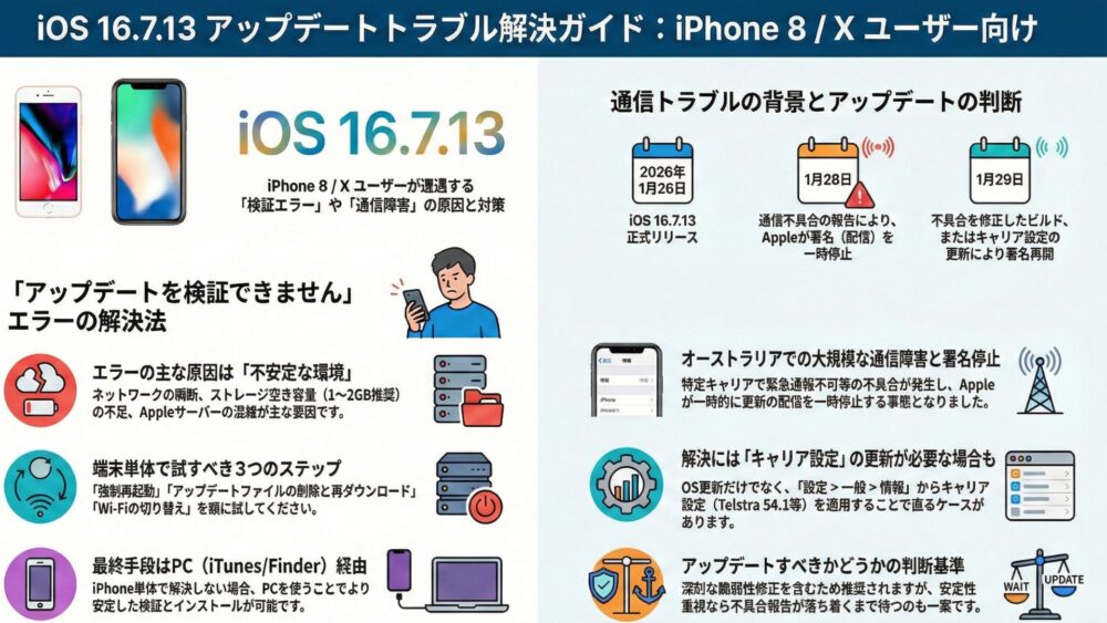 【iPhone】「アップデートを検証できません」と表示される原因と解決策。iOS 16.7.13の配信停止問題についても解説 iphone 2 5 - 【iPhone】「アップデートを検証できません」と表示される原因と解決策。iOS 16.7.13の配信停止問題についても解説