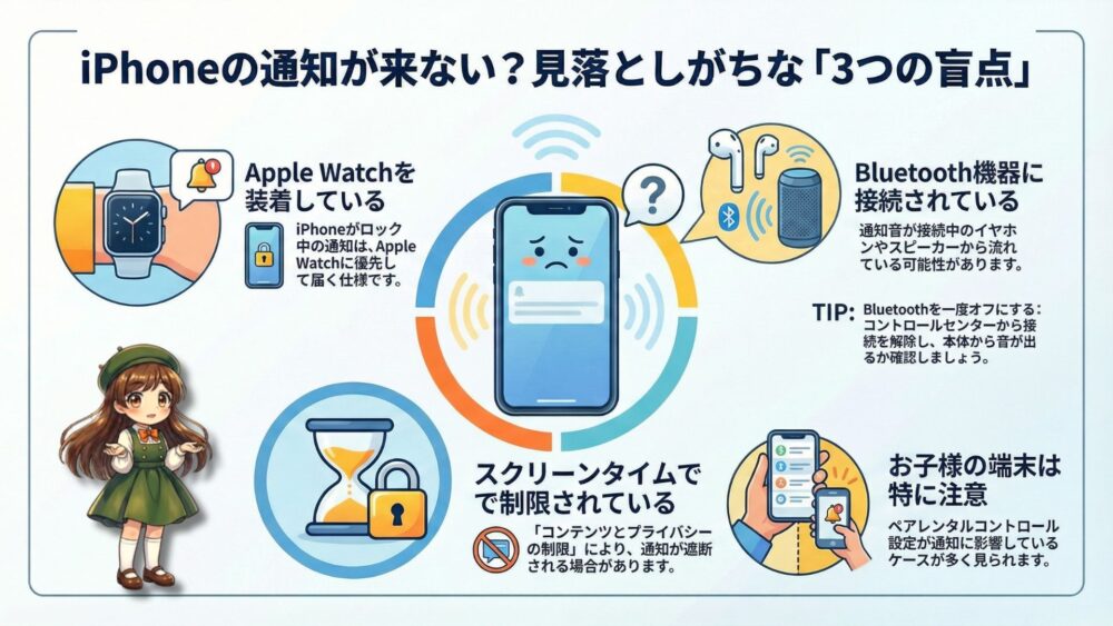 【完全網羅】iPhoneの通知が来ない・鳴らない!全原因と解決策を徹底解説 iphone 通知 2 - 【完全網羅】iPhoneの通知が来ない・鳴らない!全原因と解決策を徹底解説